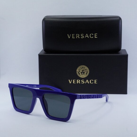 Final Price! Versace VE4468U 545087 Full Blue /Dark Grey Sunglasses